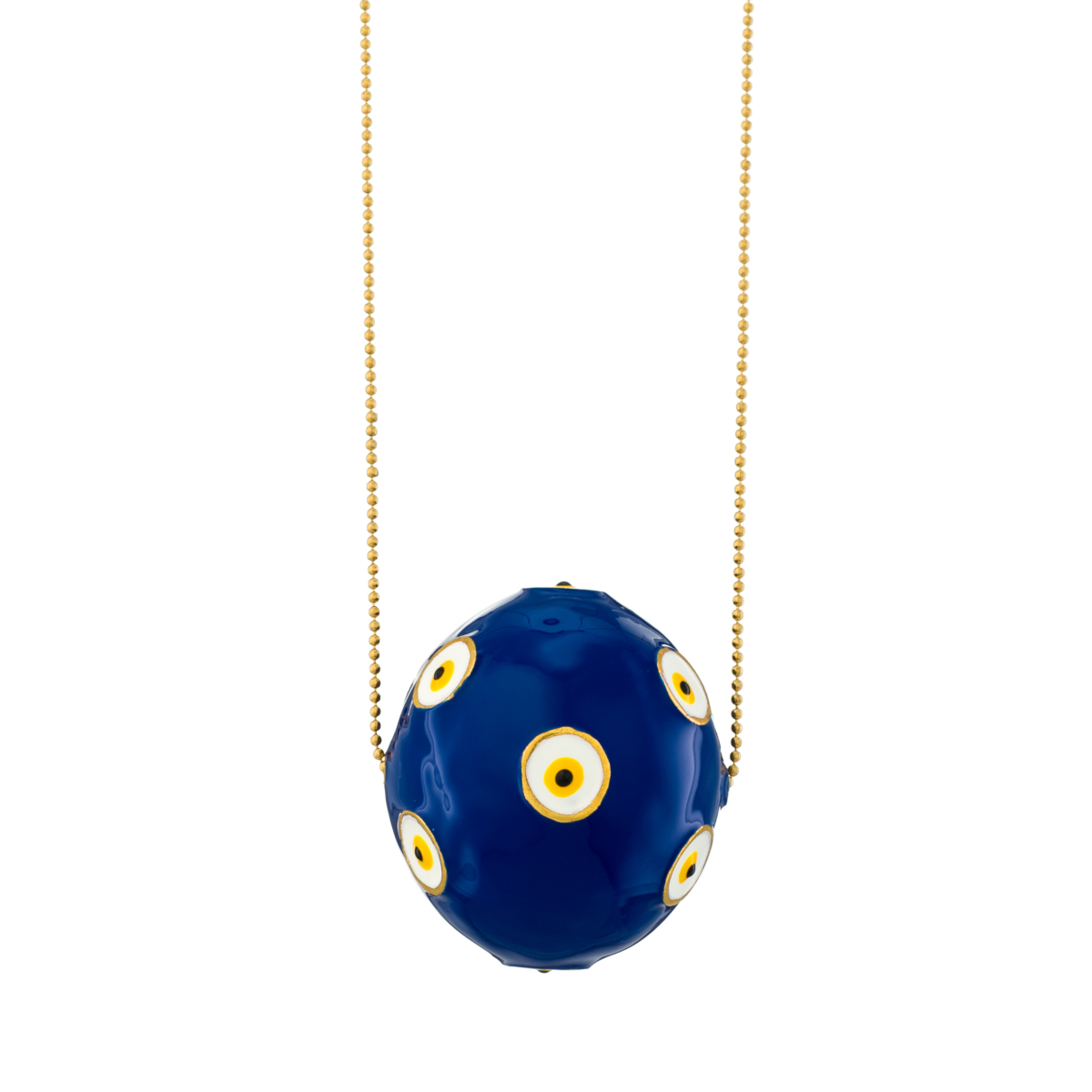 Big evil-eye pendant on gold-plated silver chain - Image 2