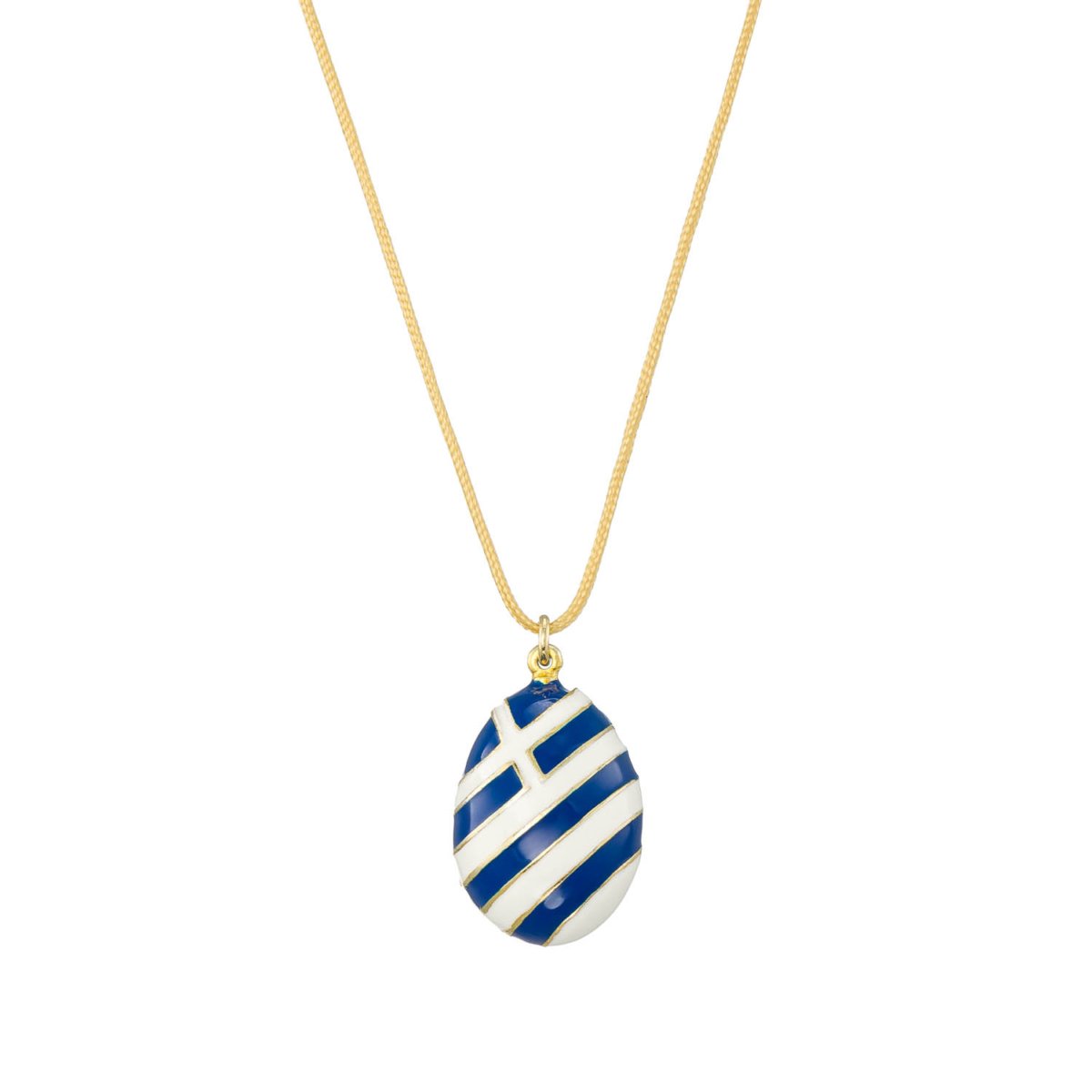 Original greek flag egg pendant