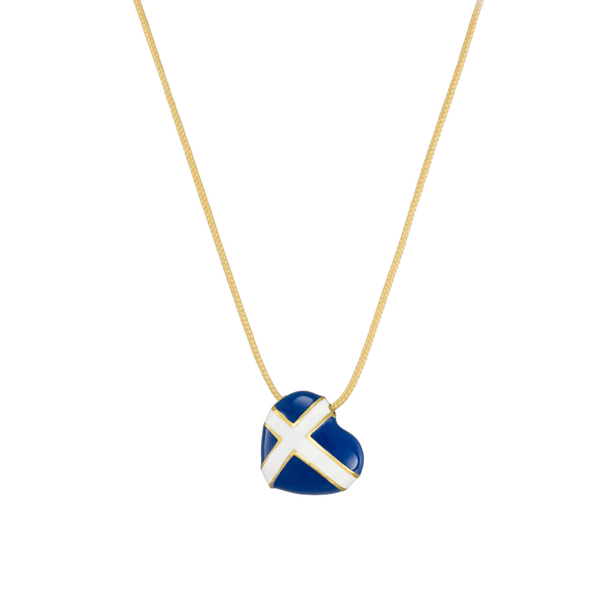 Old Greek flag heart pendant