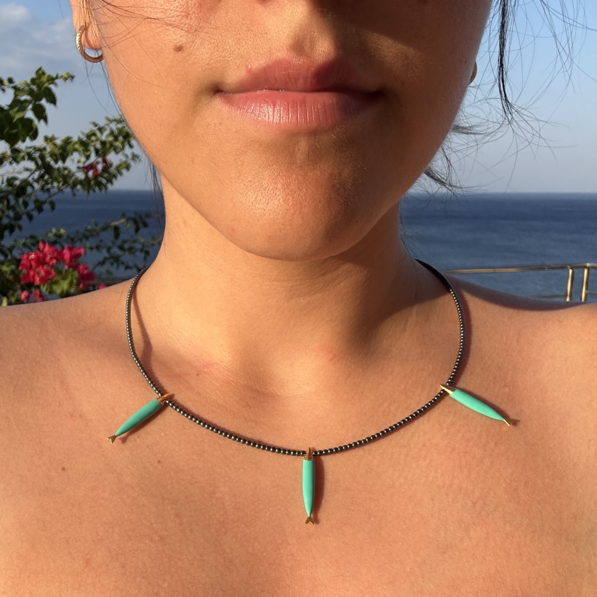 “Shoal” triple fish pendant - Image 2
