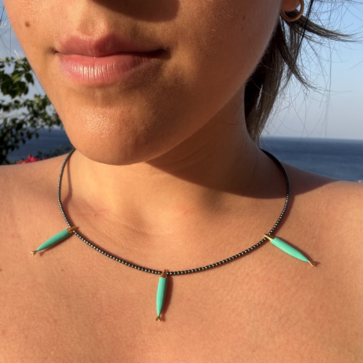 “Shoal” triple fish pendant - Image 2