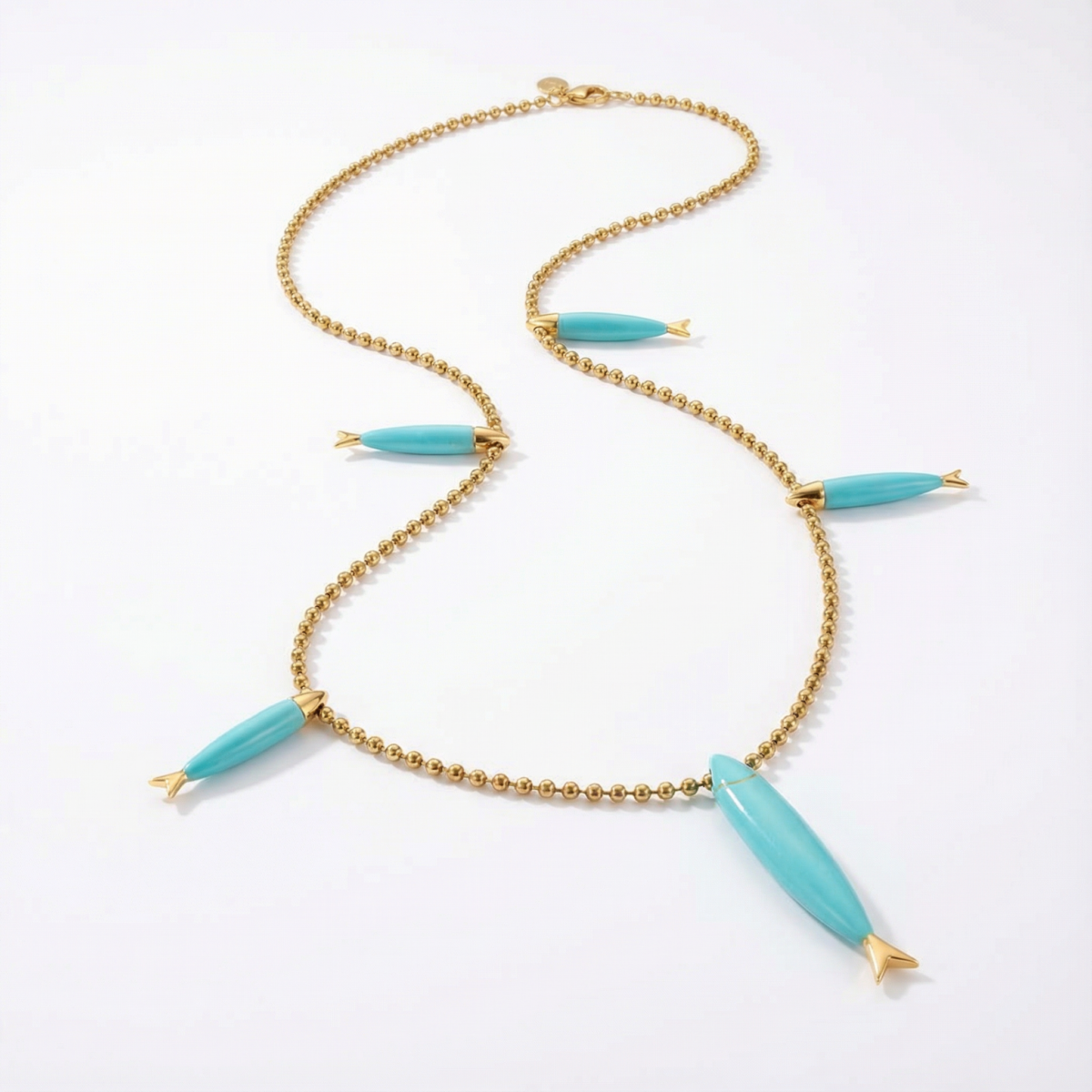 Shoal of seven fish necklace