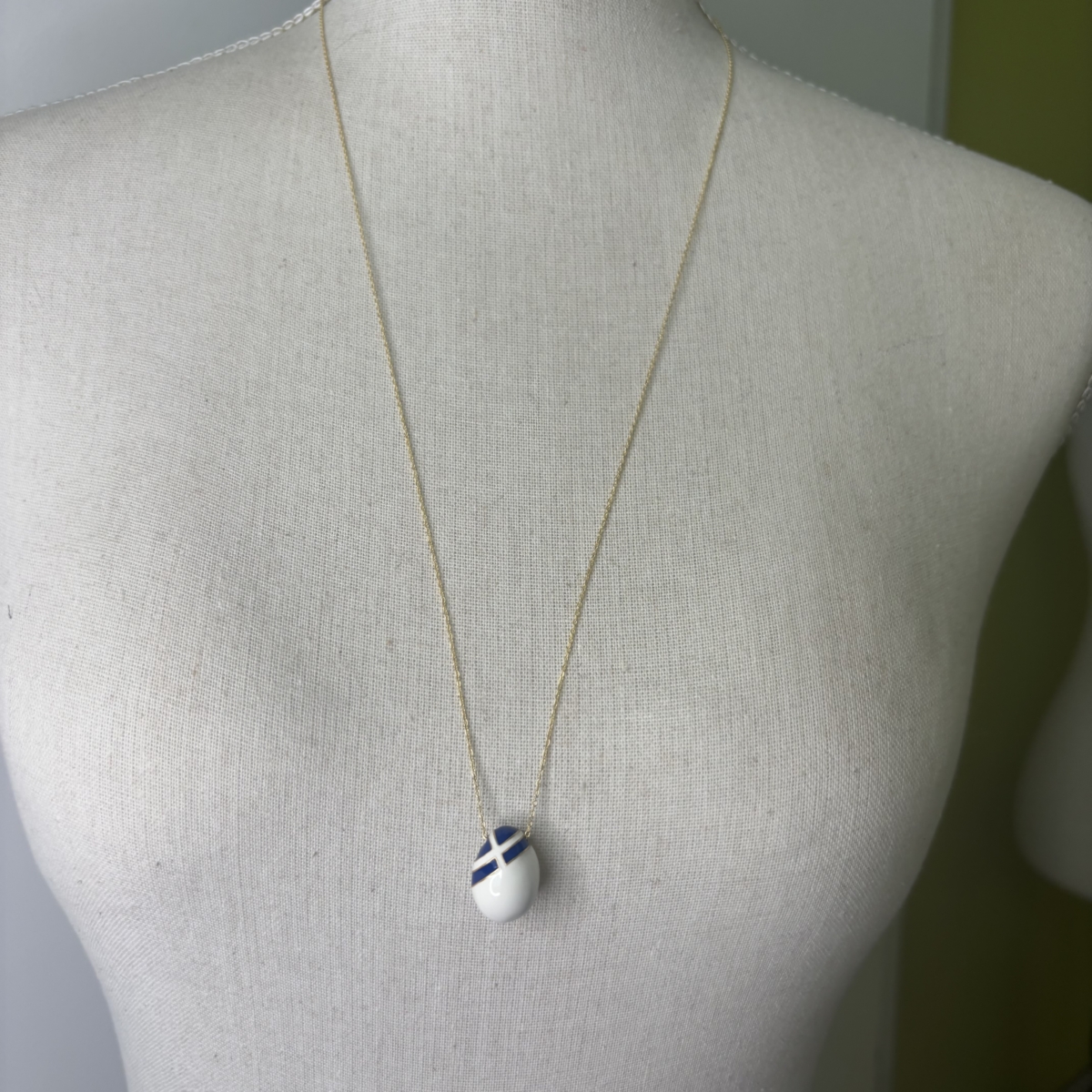 Greek flag egg pendant - Image 2