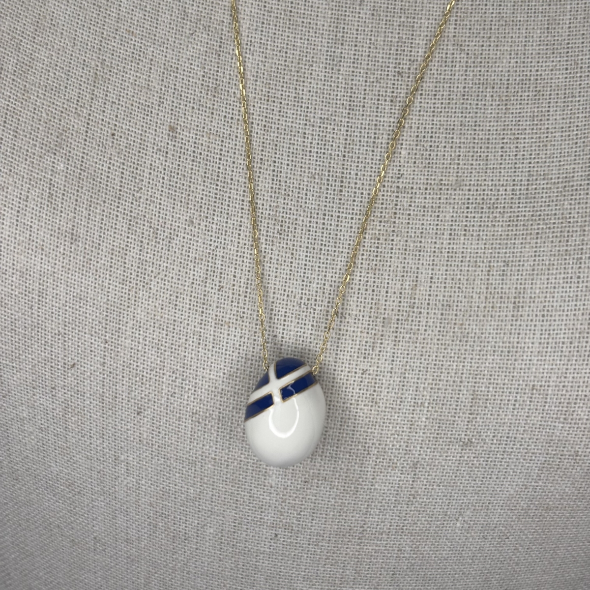 Greek flag egg pendant - Image 3