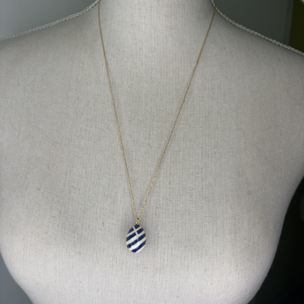 Original greek flag egg pendant - Image 3